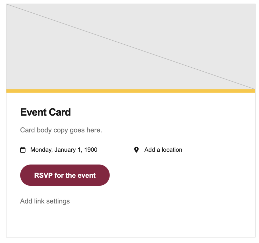 Screenshot of an Event Card.